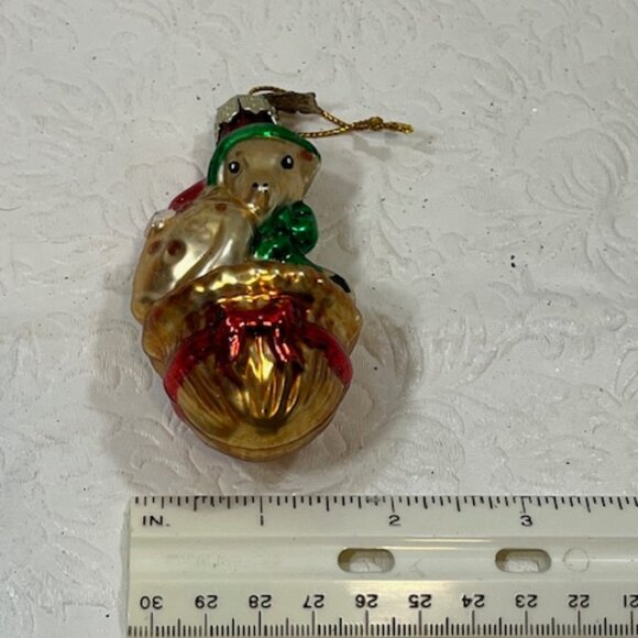 VTG Baby Deer Hand Blown Glass Glitter Christmas Tree Ornament 2"x3.25" - Picture 10 of 10